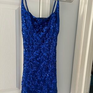 Blue sparkly homecoming dress